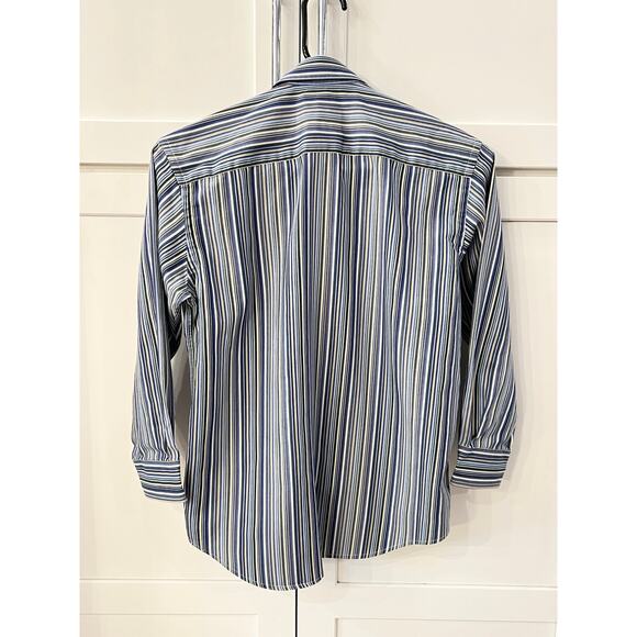 Thomas Dean Boys Shirt Sz S 8 Button Down Long Sleeve SET 2 Striped / Print TD - Picture 12 of 14